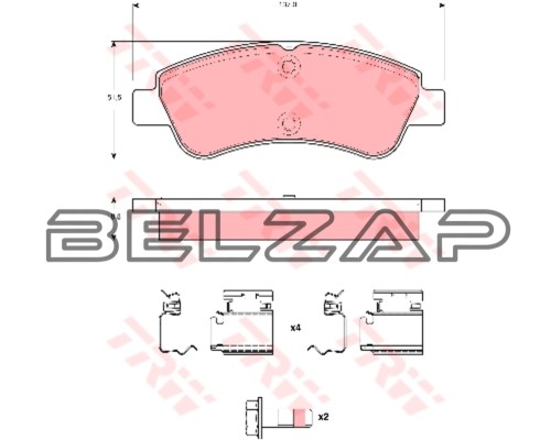 Колодки тормозные PEUGEOT Partner, 207, 307, 1007 CITROEN C4, Berlingo передние (4шт.) TRW, арт. GDB1677